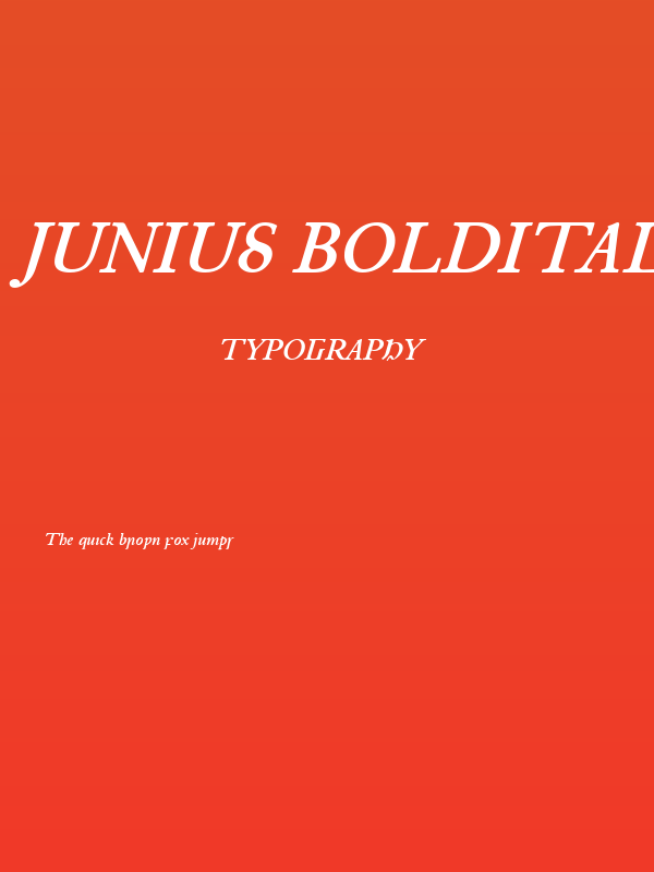 Junius BoldItalic Poster