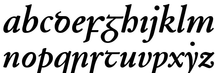 Junius BoldItalic Font LOWERCASE
