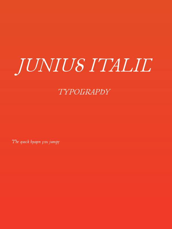 Junius Italic Poster