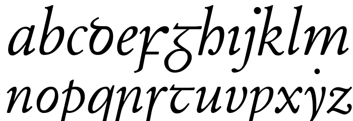 Junius Italic Font LOWERCASE