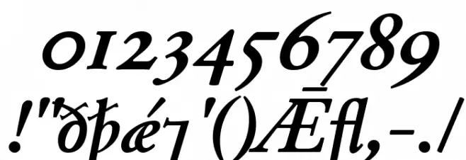 JuniusModern BoldItalic Font OTHER CHARS