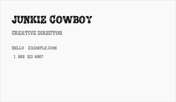 Junkie Cowboy Business Card