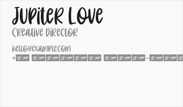 Jupiter Love Business Card
