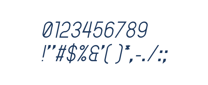 Jupiteroid Light Italic Other Characters