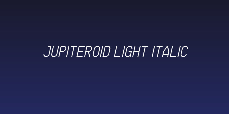 Jupiteroid Light Italic Social Header