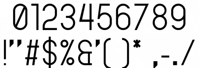 Jupiteroid Light Font OTHER CHARS