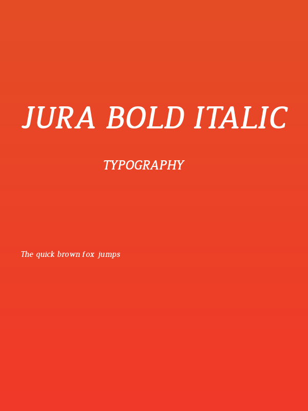 Jura Bold Italic Poster