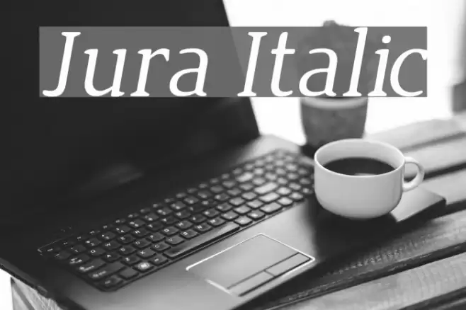 Jura Italic Font examples