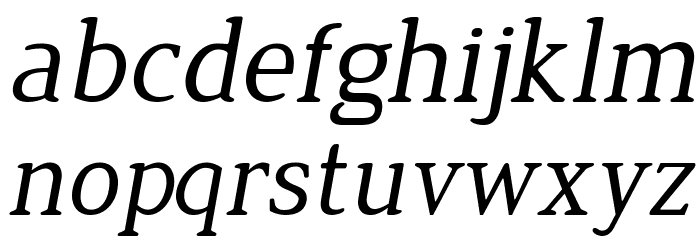 Jura Italic Font LOWERCASE