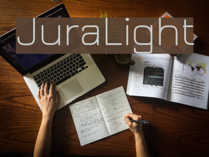 JuraLight Font examples