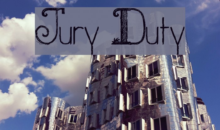 Jury Duty Font examples