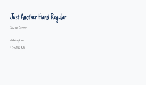 Just Another Hand Regular Business Card
