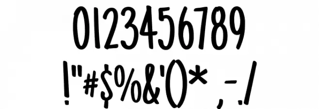 Just Another Hand Font OTHER CHARS