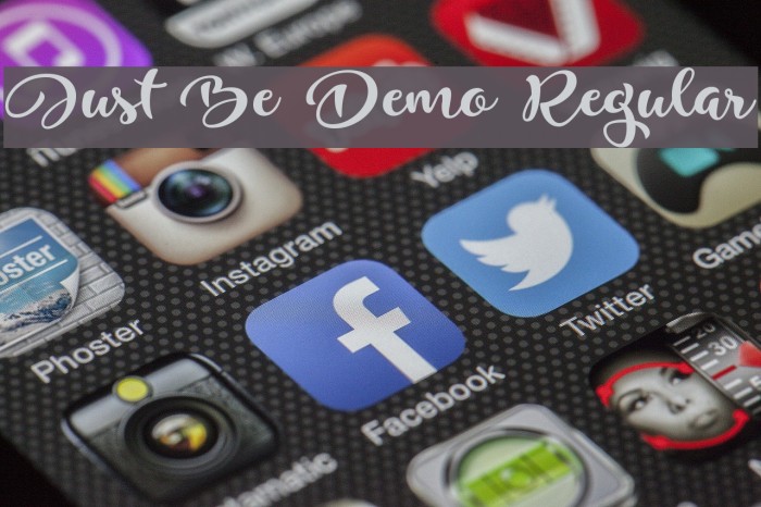 Just Be Demo Regular Font examples