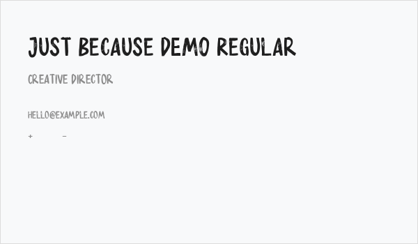 Just Because DEMO Regular Business Card
