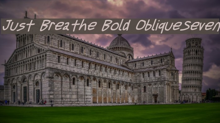 Just Breathe Bold ObliqueSeven Font examples