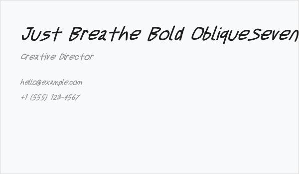 Just Breathe Bold ObliqueSeven Business Card