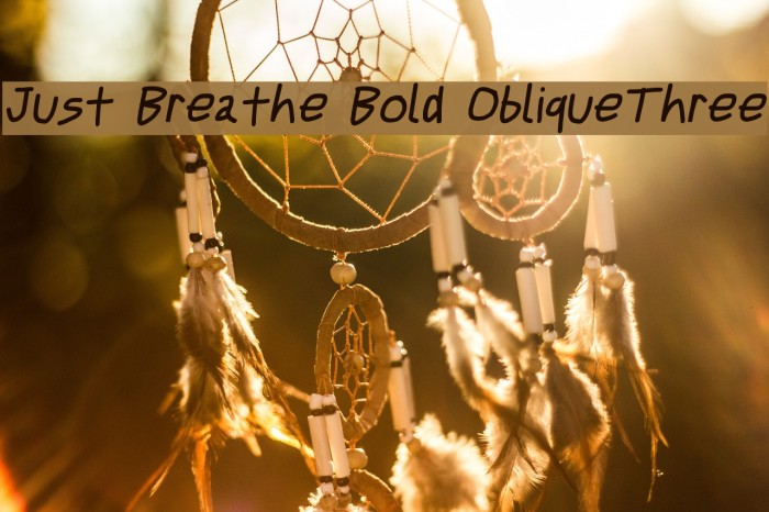 Just Breathe Bold ObliqueThree Font examples