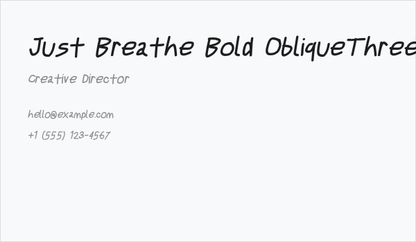 Just Breathe Bold ObliqueThree Business Card