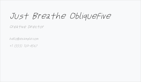 Just Breathe ObliqueFive Business Card
