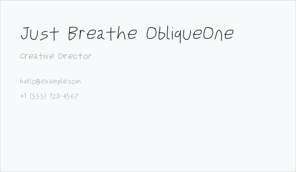 Just Breathe ObliqueOne Business Card