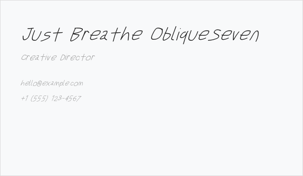 Just Breathe ObliqueSeven Business Card