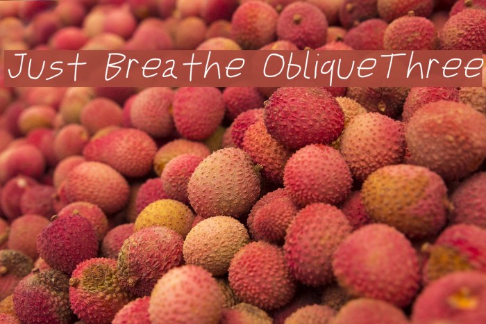 Just Breathe ObliqueThree Font examples