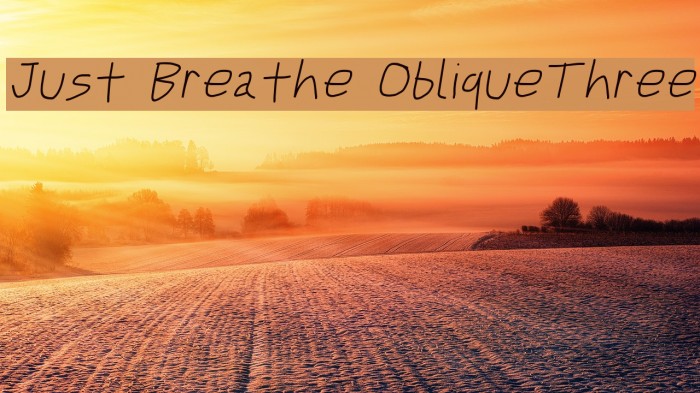 Just Breathe ObliqueThree Font examples