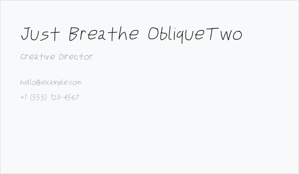 Just Breathe ObliqueTwo Business Card