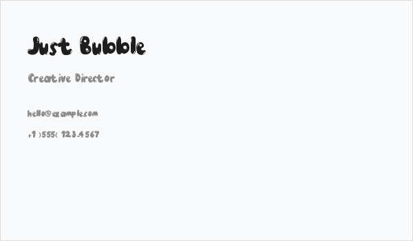 Just Bubble Business Card