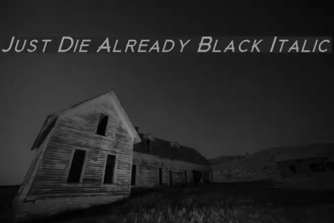 Just Die Already Black Italic Font examples