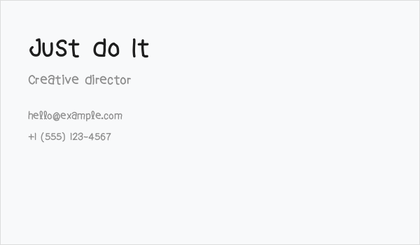 Just Do It Business Card