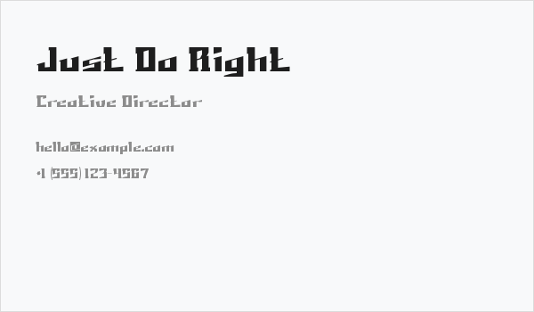 Just Do Right Business Card