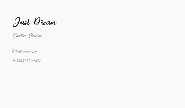 Just Dream Business Card