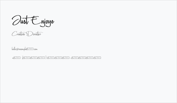 Just Enjoye Business Card