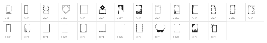 Just Frames Character Map