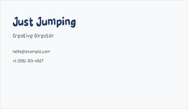 Just Jumping Business Card