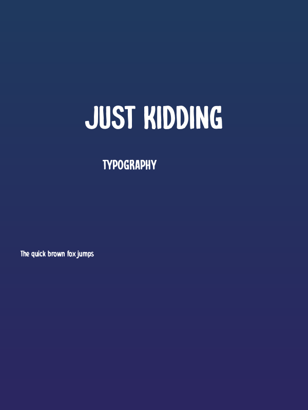 Just Kidding Poster
