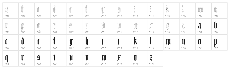 Just Letters Character Map