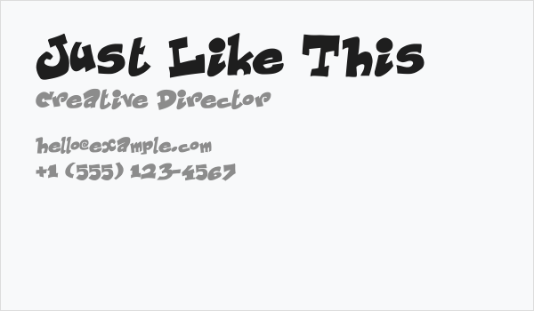 Just Like This Business Card