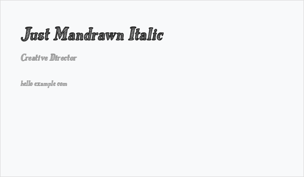 Just Mandrawn Italic Business Card