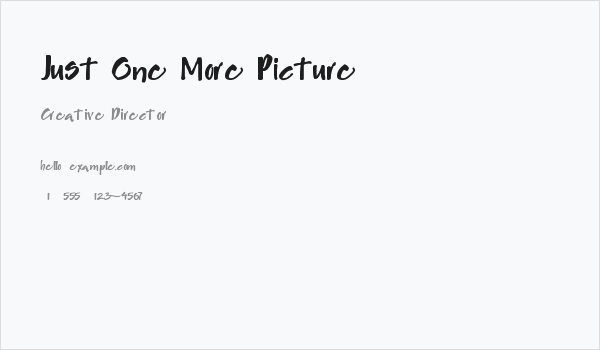 Just One More Picture Business Card