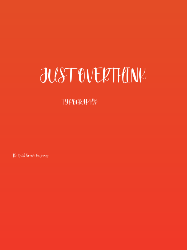 Just Overthink Poster