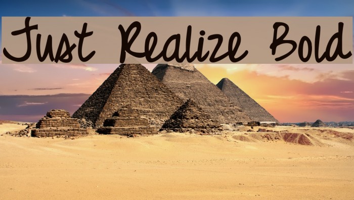 Just Realize Bold Font examples