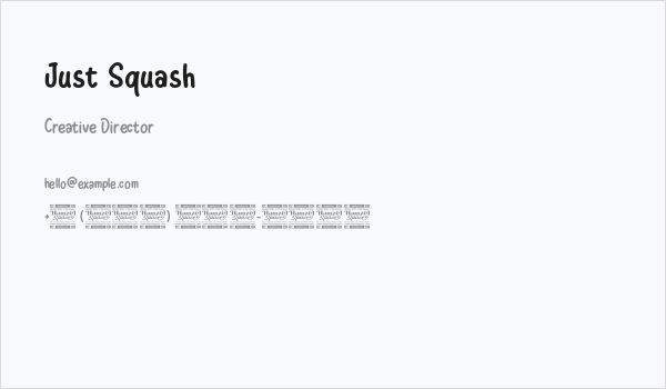 Just Squash Business Card