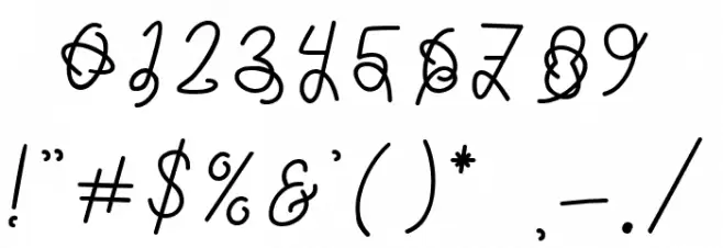 Just Thought Font OTHER CHARS