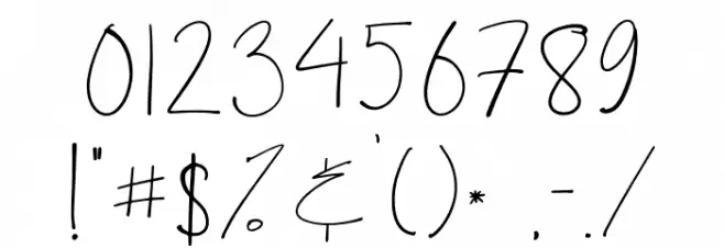 Just Write Font OTHER CHARS