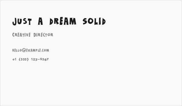 Just a dream Solid Business Card