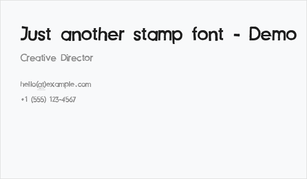 Just another stamp font - Demo Business Card