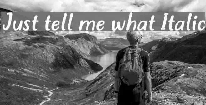 Just tell me what Italic Font examples